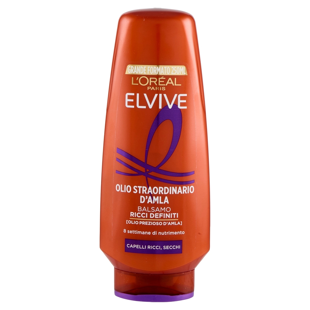 Elvive Olio Straordinario d'Amla Balsamo Ricci Definiti, per Capelli Ricci, Secchi, 250 ml